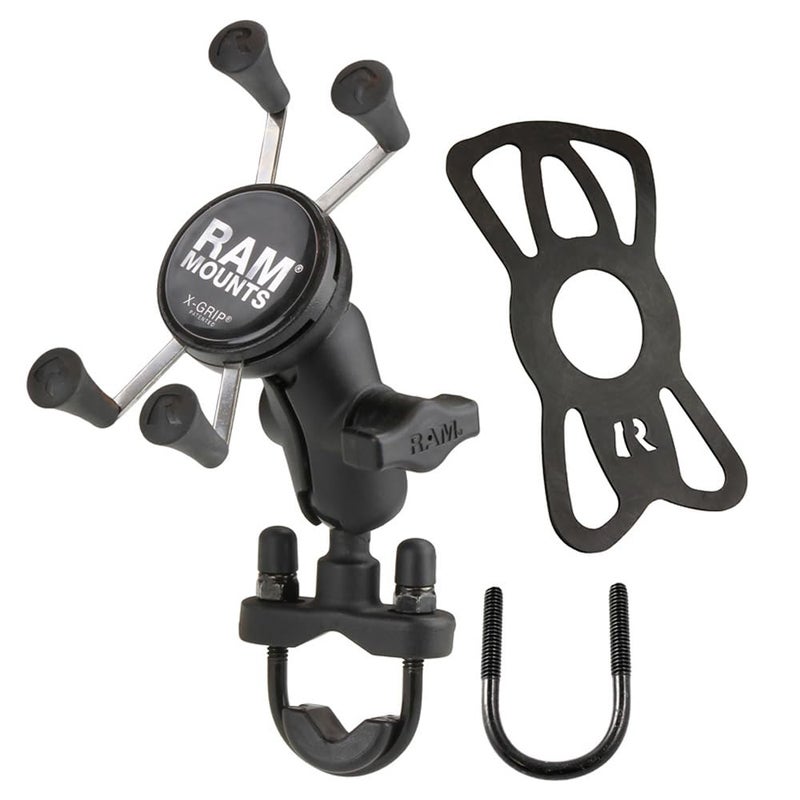 RAM MOUNTS X-Grip Small Phone Mount with Handlebar U-Bolt Base RAM-B-149Z-A-UN7U with Short Arm for Motorcycle, ATV/UTV, Bike - Image 2
